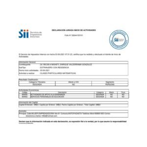 Inicio de actividades o término de giro Boleta de honorarios